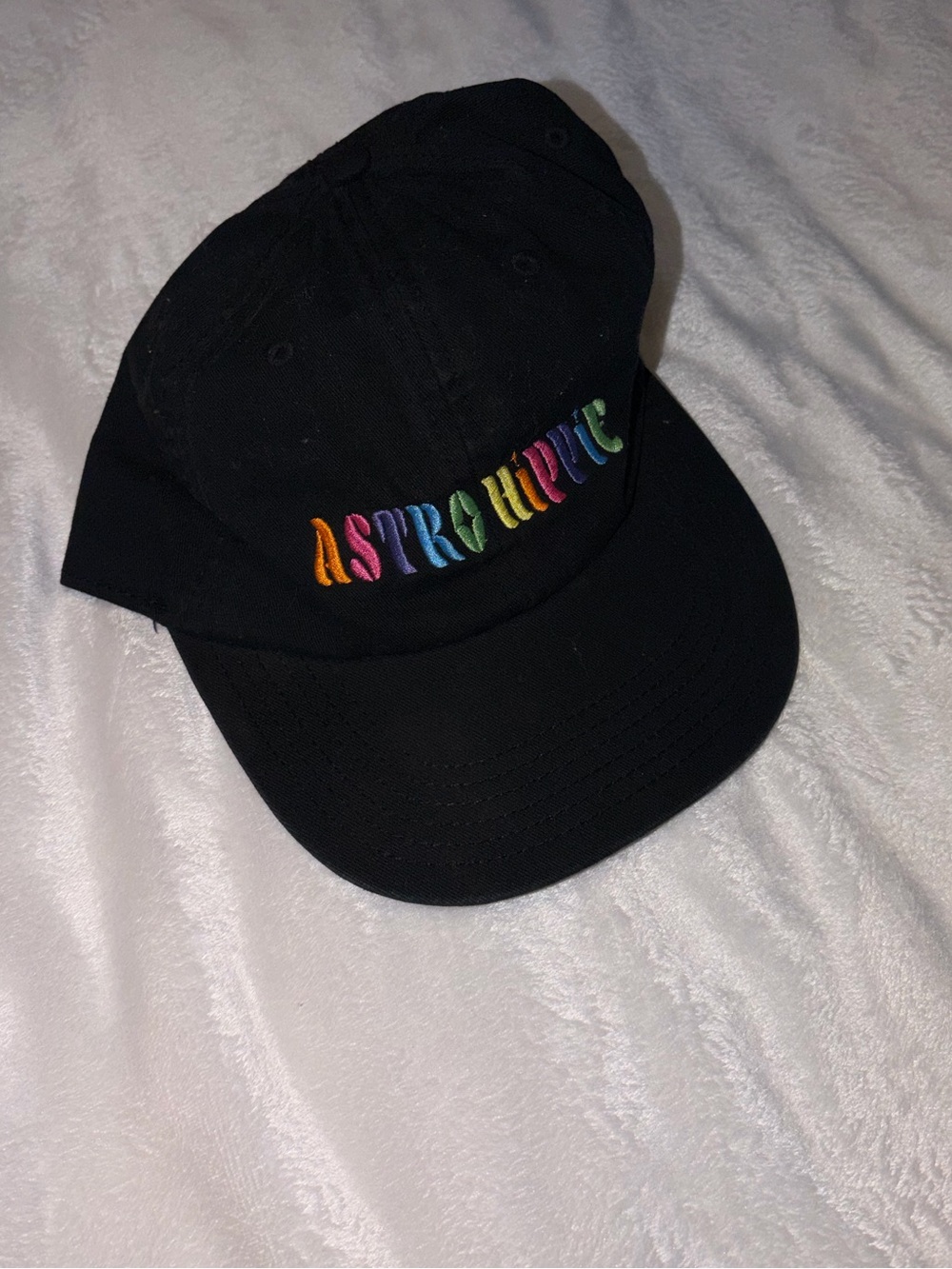 GRiZ (DJ) Astro Hippie Rainbow Embroidery Black Baseball Cap